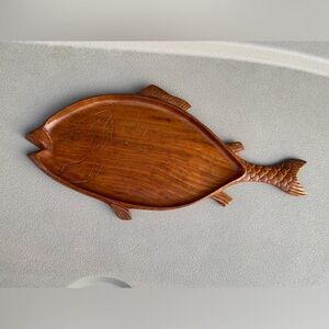 Hand Carved Wood fish Dish decor wall hanging
